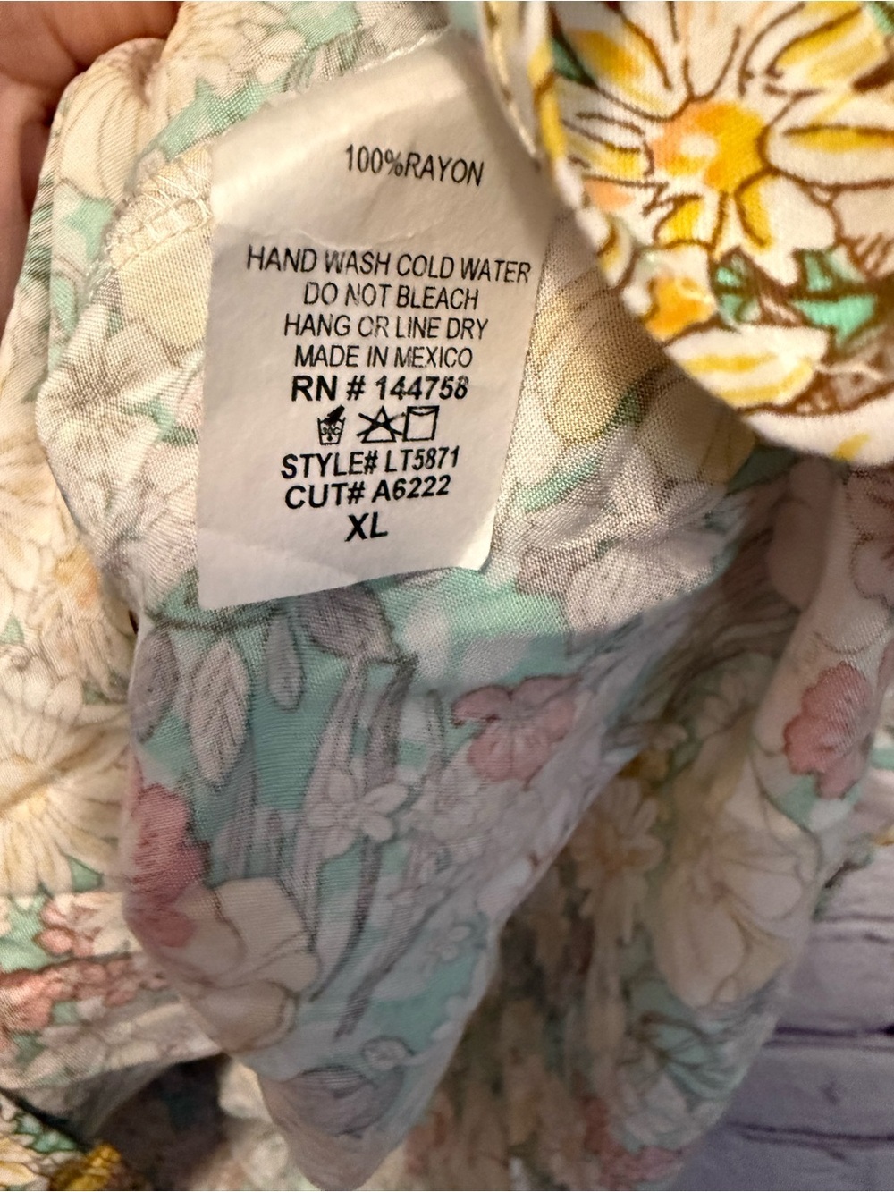 Lime N Chili Floral Puff-Sleeve Peasant Blouse in Yellow & Green - Picture 3 of 6